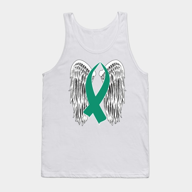 Winged Awareness Ribbon (Teal) Tank Top by BlakCircleGirl